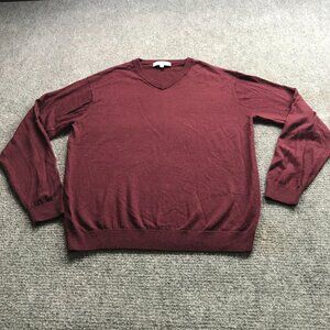 Turnbury Sweater Men's L Burgundy Merino Wool Preppy Golf Ivy Classic Officecore